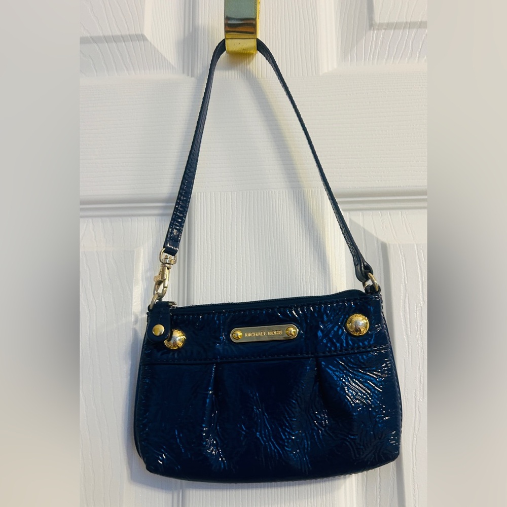 Michael Kors Shiny Navy Wristlet/Mini Purse